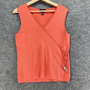 5/$45 Susan Lewis Tank Women L Large Pink V-Neck Sleeveless Wide Strap Pullover